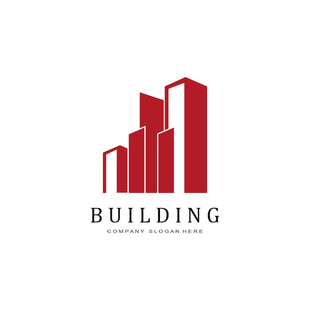 Bâtiment Urbain Construction Logo Icône Symbole Maison Appartement Vue Sur La Ville