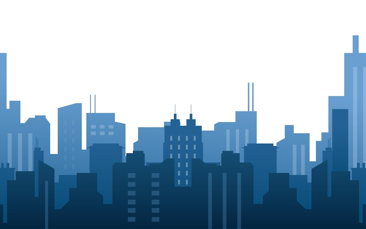 Bâtiments de la ville silhouette historique centre d'affaires illustration vectorielle