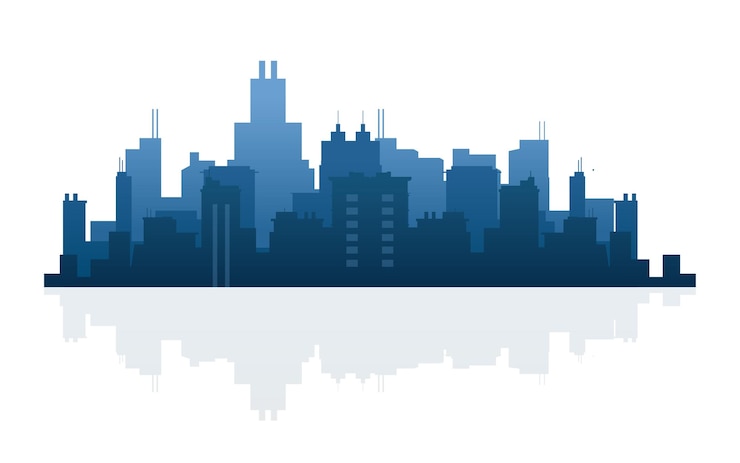 Bâtiments de la ville silhouette historique centre d'affaires illustration vectorielle