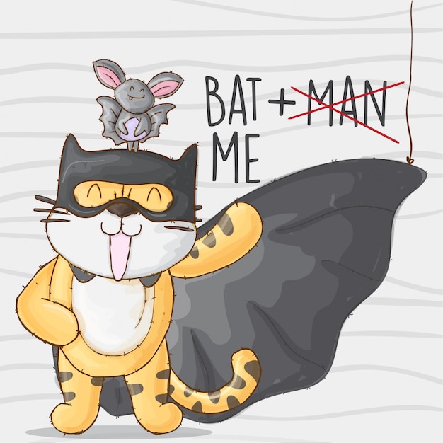 Batman Tigre Et Chauve-souris. Tigre Animal Petit Héros