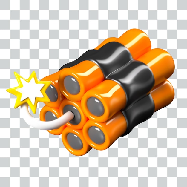 Des bâtons de dynamite attachés ensemble Un gros paquet d'explosifs avec une étincelle sur le cordon d'allumage