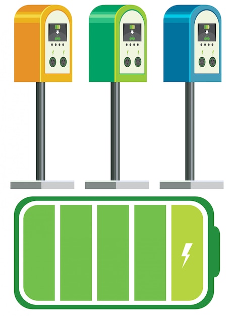 Vecteur batterie de chargeur de voiture électrique