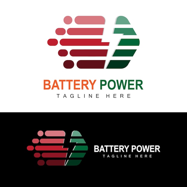 Batterie Logo Design Technologie Recharge Illustration Entreprise Marque Vecteur