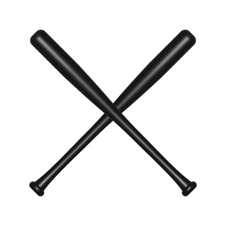 Vecteur battes de baseball métalliques noires vectorielles