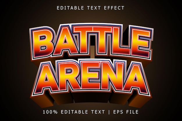Battle Arena Effet De Texte Modifiable Style Moderne En Relief à 3 Dimensions