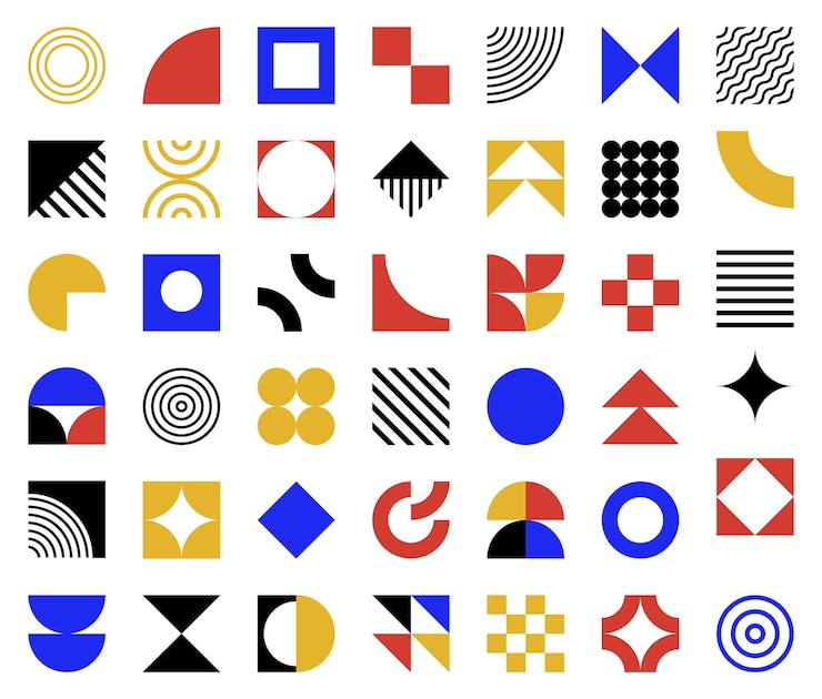 Le Bauhaus forme des figures de géométrie vectorielle abstraite de collection de formes modernes