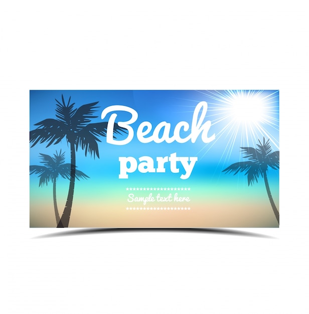 Vecteur beach party flyer - vector design beau fond