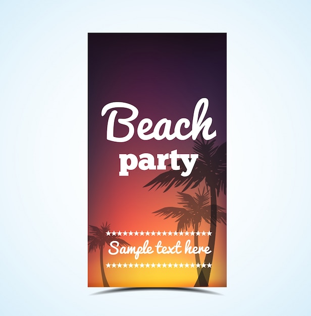 Vecteur beach party flyer - vector design beau fond