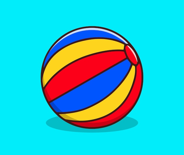 Vecteur beach-volley dessin à la main illustration vectorielle de balle colorée