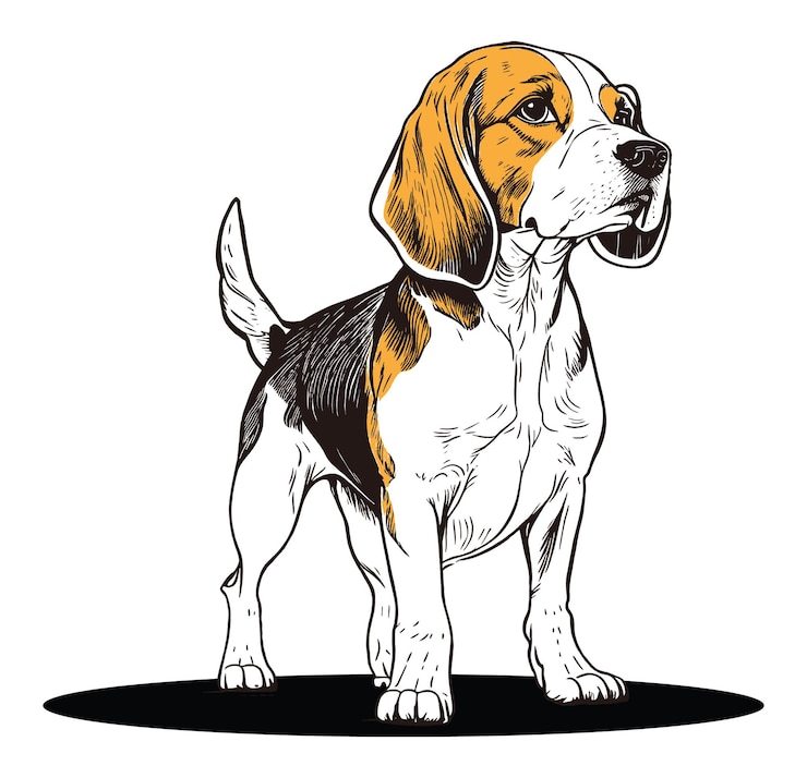 Vecteur beagle heureux chien