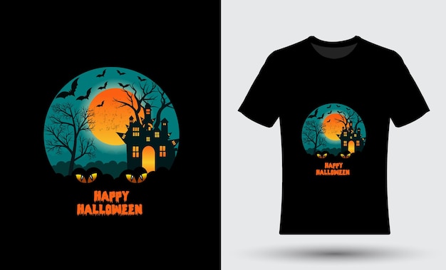 Vecteur beau et accrocheur design de t-shirt halloween 01