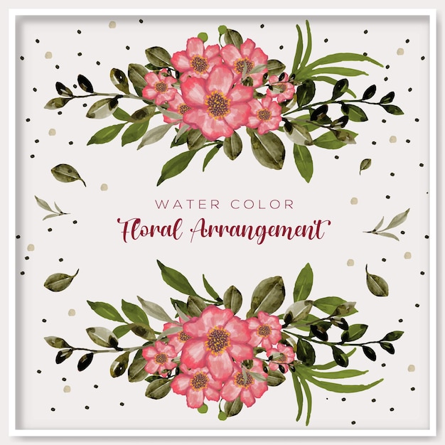 Beau Arrangement Floral Aquarelle Vecteur Premium