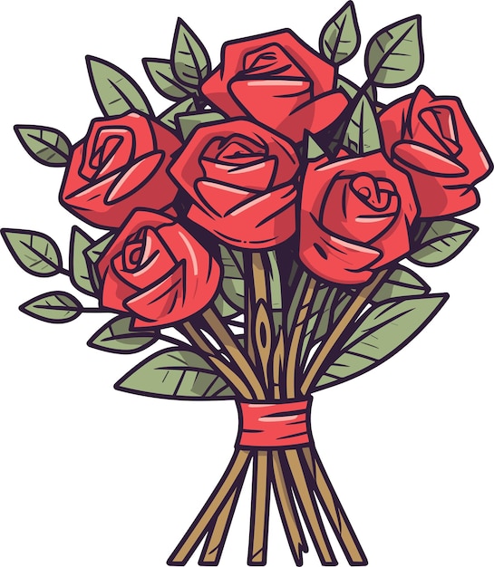 Beau Bouquet De Roses Illustration Vectorielle Pour Invitation Carte De Vœux Cadre D'affiche Décoration De Mariage
