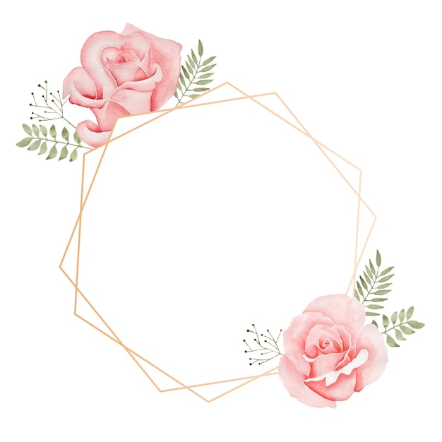 Beau cadre aquarelle avec des roses