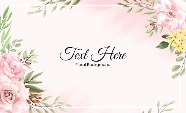 Beau Cadre De Bordure Aquarelle Avec Fleur Rose