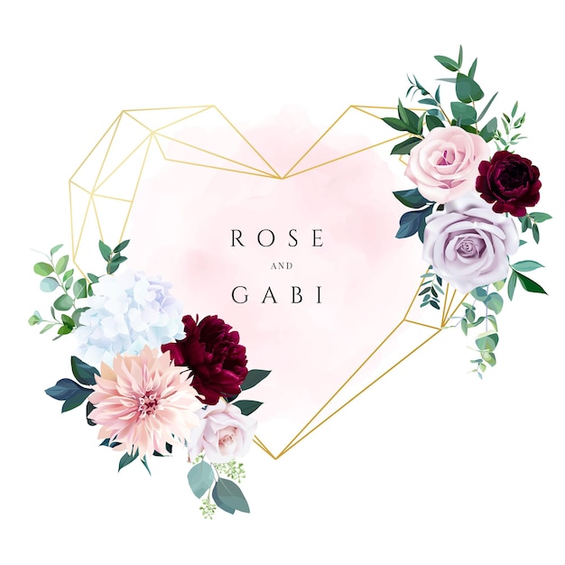 Beau Cadre Floral D'amour