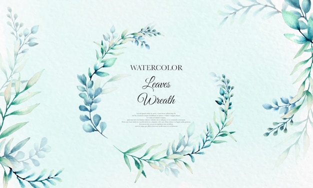 Beau Cadre Floral Avec Verdure Laisse Aquarelle