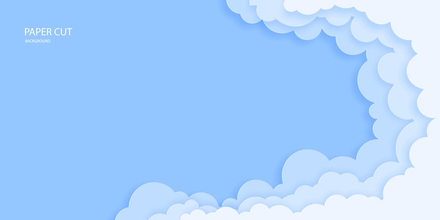 Beau ciel bleu avec des nuages duveteux 3d