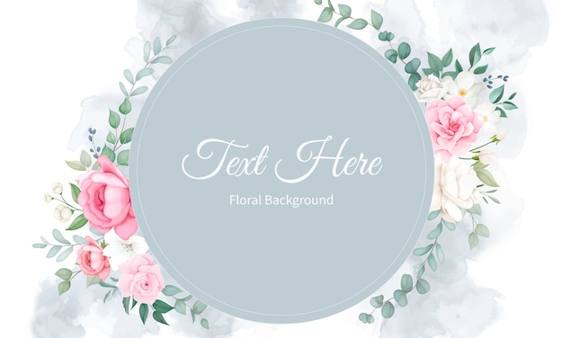 Beau design floral doux et feuilles