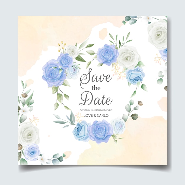 Beau Et élégant Modèle De Carte D'invitation De Mariage Serti De Cadre Floral