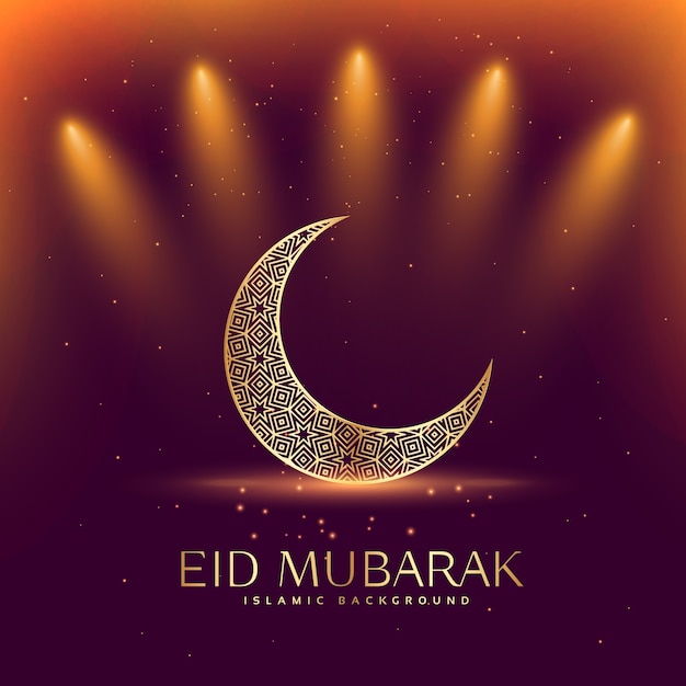 Beau Festival Eid Mubarak Avec Croissant De Lune