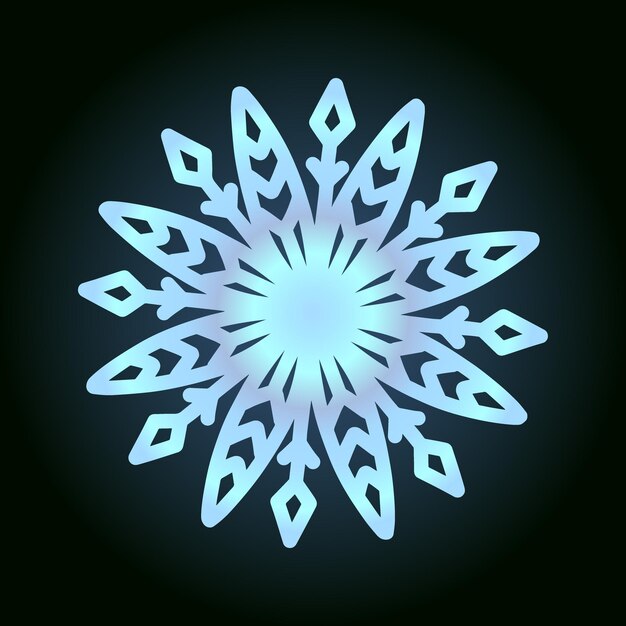 Beau Flocon De Neige Pour Le Symbole De Conception D'hiver Du Nouvel An Et Des Vacances De Noël