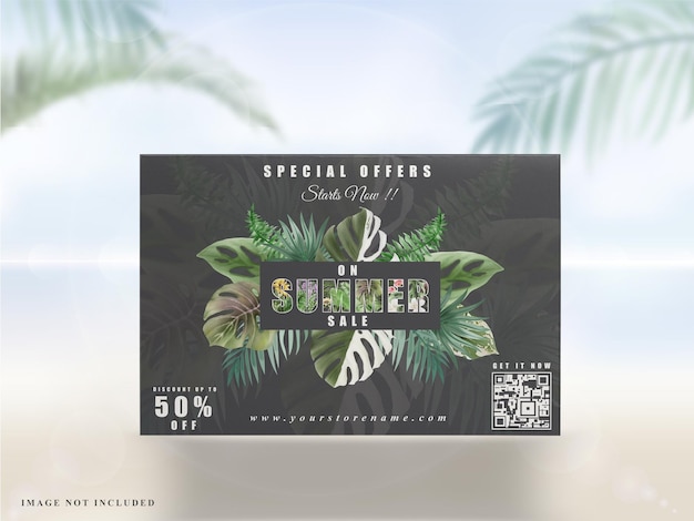 Beau flyer d'été floral tropical