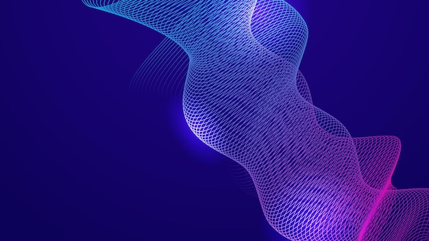 Beau fond abstrait de technologie d'onde avec le concept d'entreprise d'effet numérique de lumière bleue