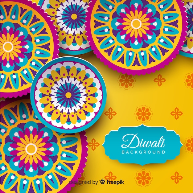 Vecteur beau fond de diwali avec un style origami