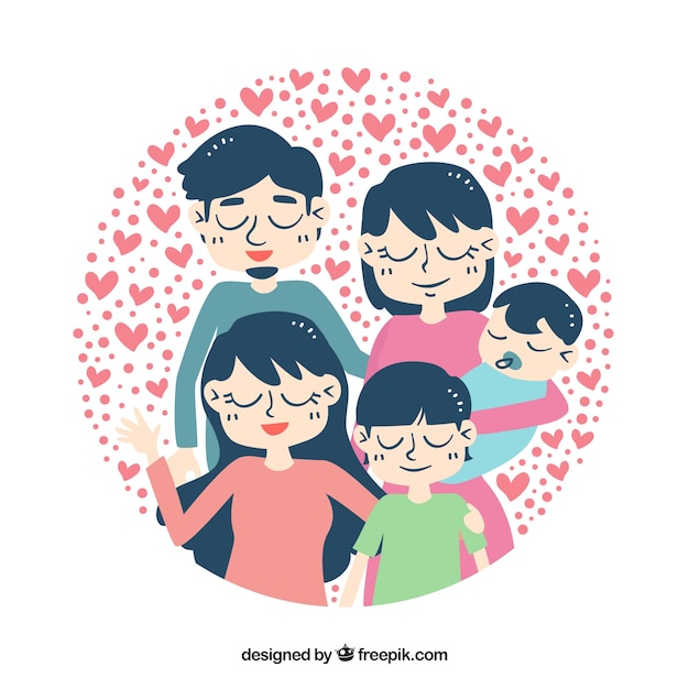 Beau fond famille heureuse