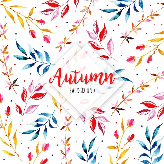 Beau Fond De Feuilles D'automne Aquarelle