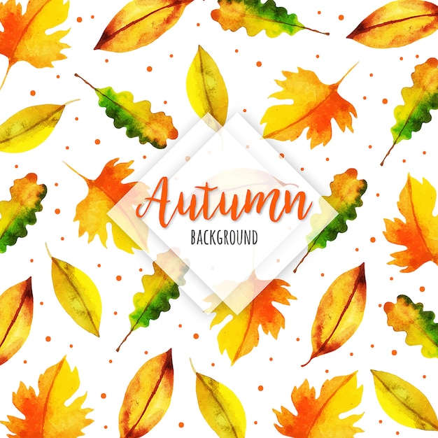 Beau fond de feuilles d&#39;automne aquarelle