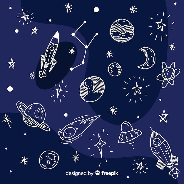 Beau fond de galaxie dessiné à la main