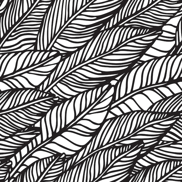 Beau Fond De Motif Floral De La Jungle Tropicale Sans Couture Avec Doodle De Dessin à La Main Motif D'été Universel Pour Vos Vêtements, Typographie, Design