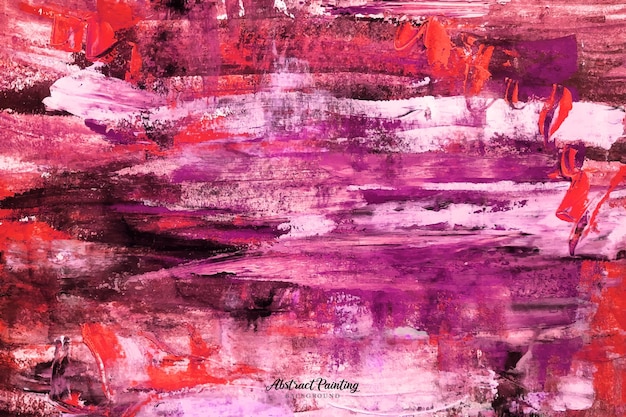 Un beau fond de peinture de coup de pinceau abstrait rouge et rose