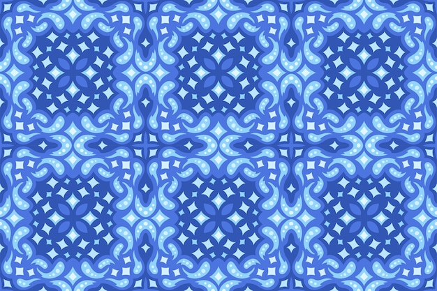 Beau Fond Web Bleu Avec Motif De Carreaux Sans Soudure étoilés