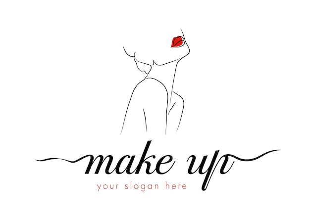 Beau logo de conception de maquillage