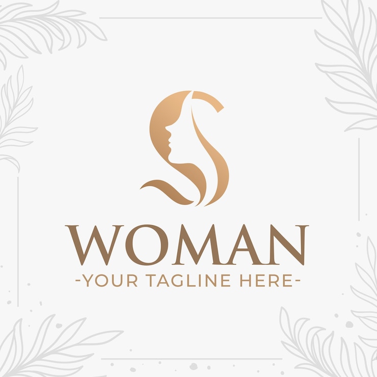 Vecteur beau logo monogramme de la lettre s avec la silhouette d'une femme