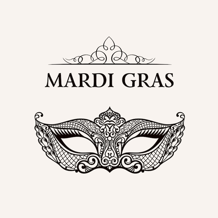 Vecteur beau masque de dentelle. illustration de mardi gras