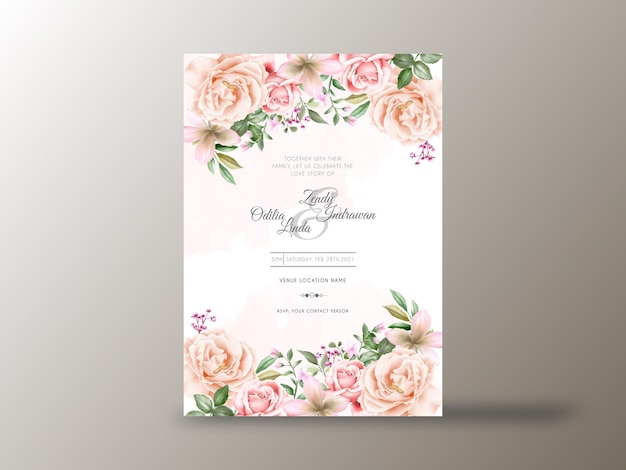 Beau Modèle De Carte D'invitation De Mariage Floral