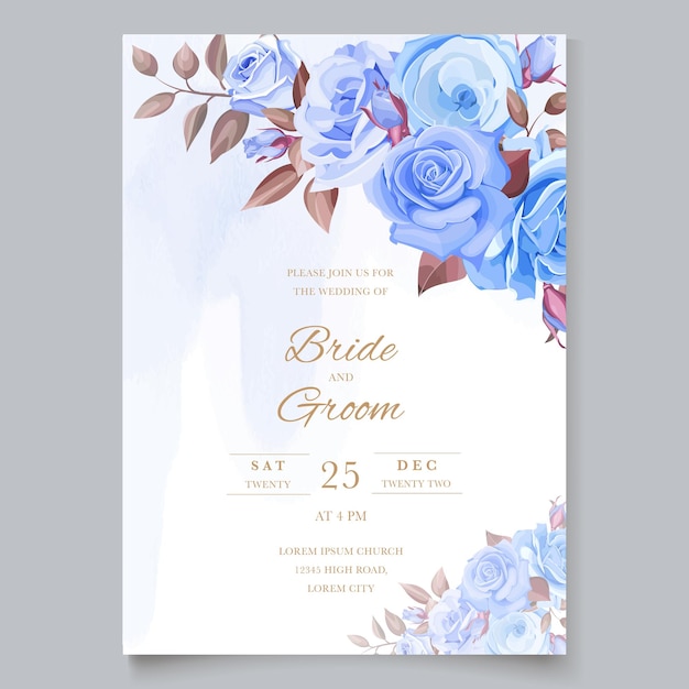 Beau Modèle De Carte D'invitation De Mariage Floral