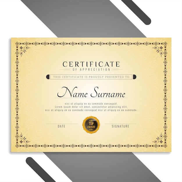 Beau Modèle De Certificat élégant