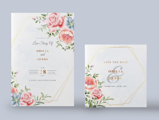 Beau Modèle D'invitation De Mariage Floral