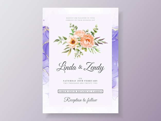 Beau Modèle D'invitation De Mariage Floral