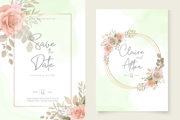 Beau Modèle D'invitation De Mariage Floral