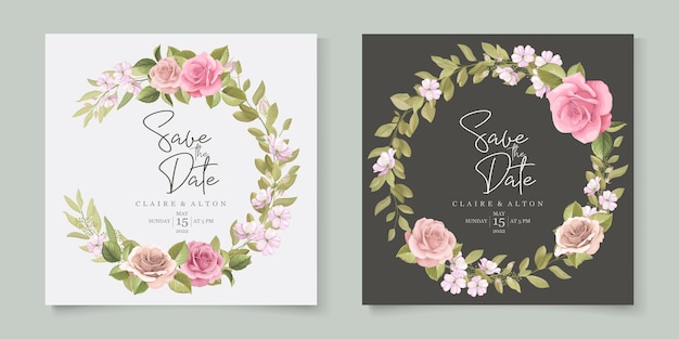 Beau Modèle D'invitation De Mariage Floral