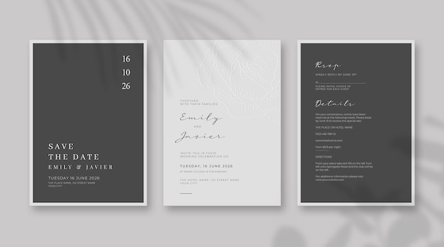 Beau Modèle D'invitation De Mariage Minimaliste