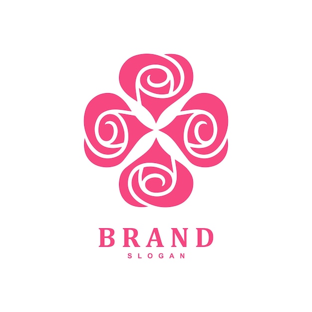 Beau Modèle De Logo De 4 Fleurs Roses Pour Votre Marque Ou Votre Entreprise