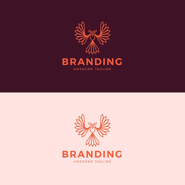 Beau modèle de logo monoline de paon