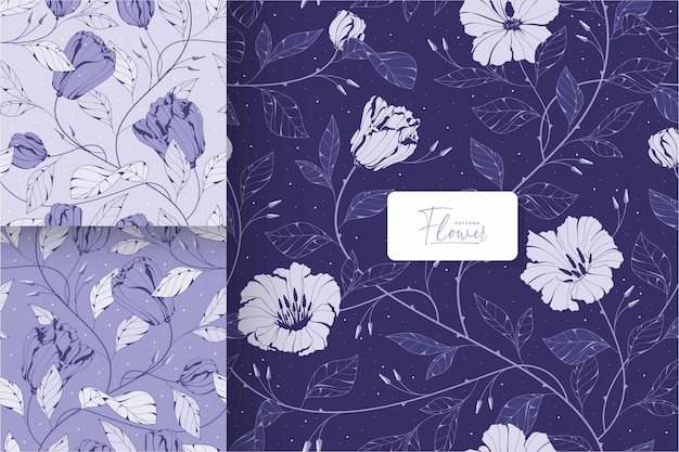 Beau Modèle De Motif Floral Violet